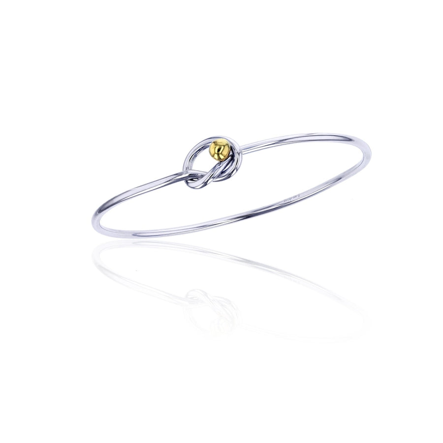 Sterling Silver Love Knot Two-tone Bangle Bracelet Image 1