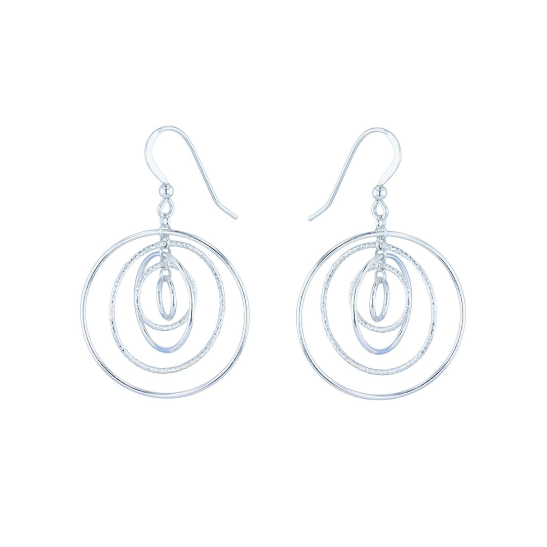 Sterling Silver Splendid Circle Dangle Earrings Image 1