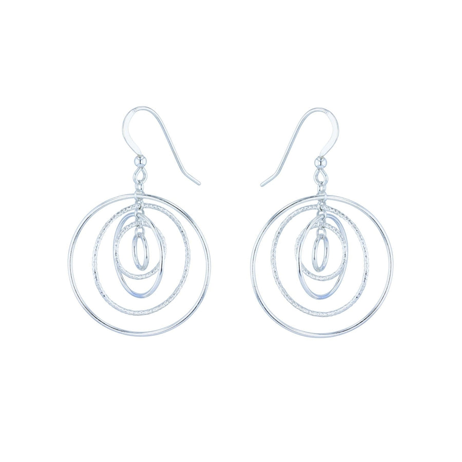 Sterling Silver Splendid Circle Dangle Earrings Image 1