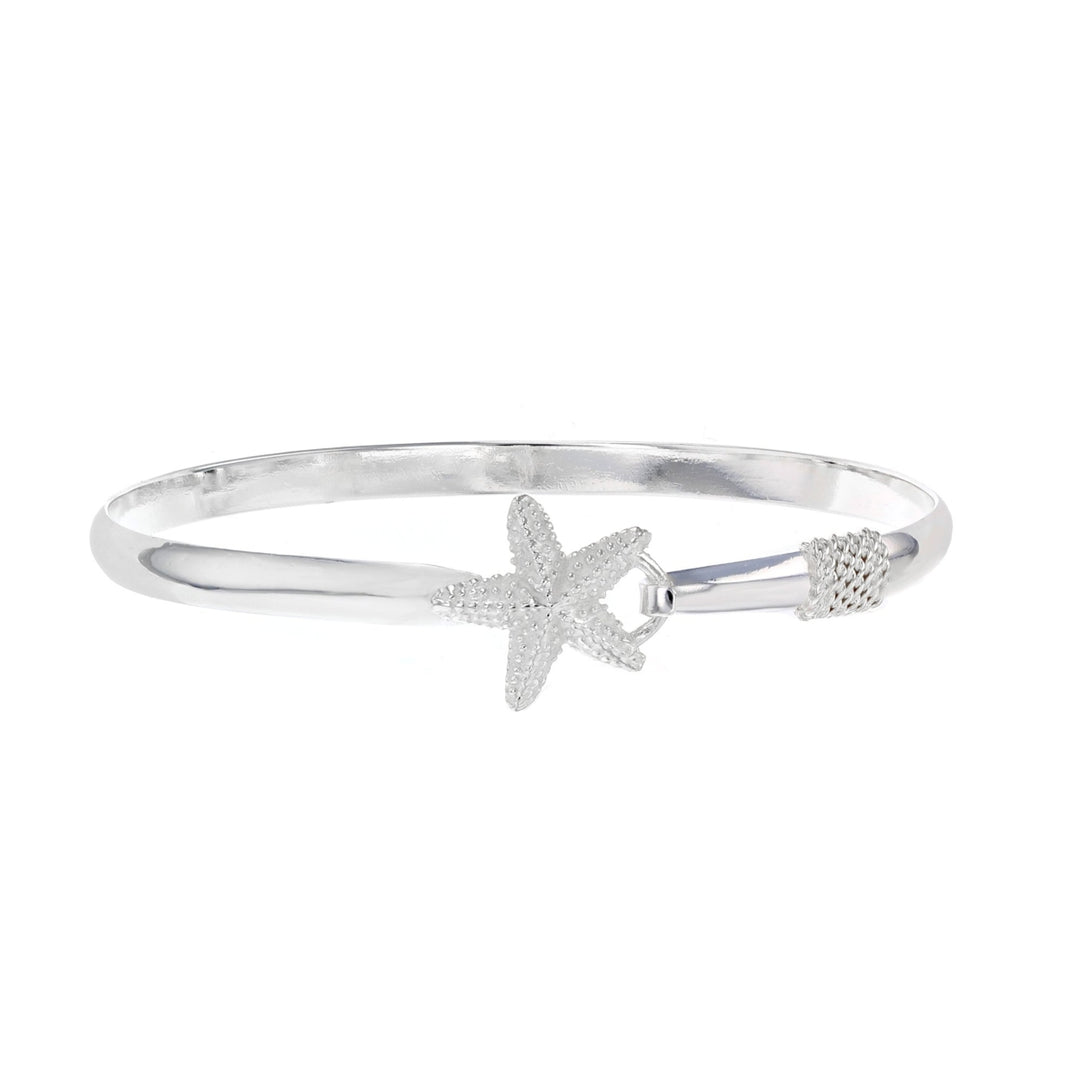 Sterling Silver Starfish Nautical Bangle Bracelet Image 1