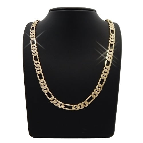 14K Gold Filled Mate Finish Figaro Chain 24" Image 1