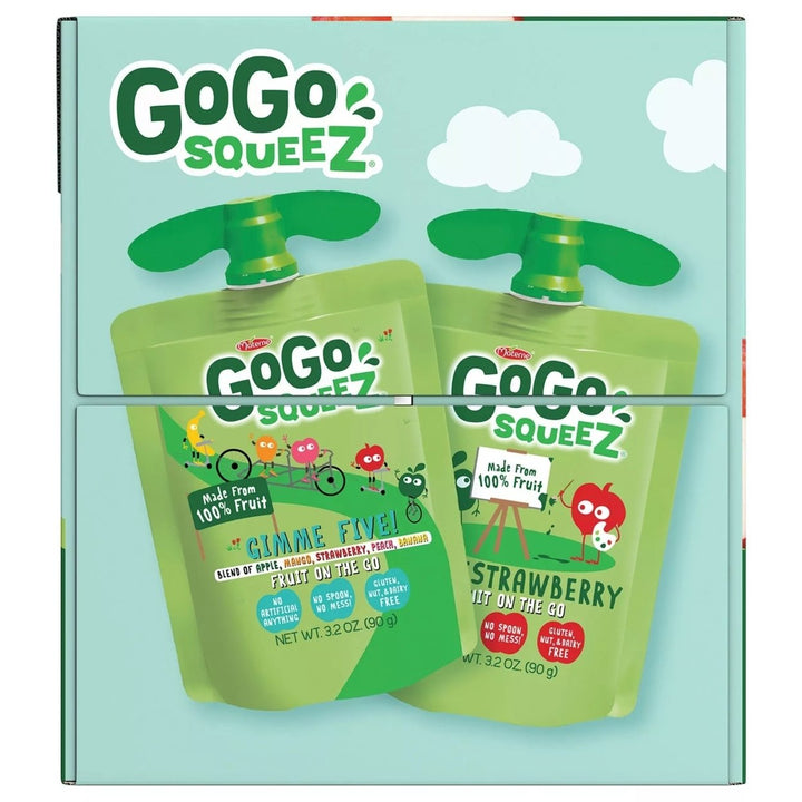 GoGo SqueeZ Applesauce Apple/Cinnamon/Strawberry/GIMME Five 3.2 Oz (32 Count) Image 4