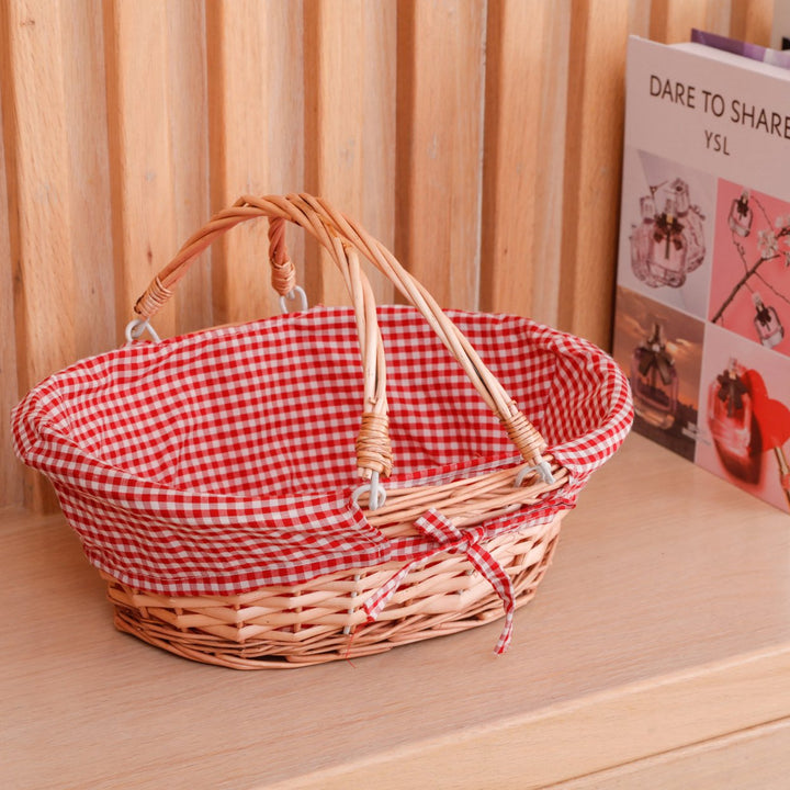 Wicker Willow Picnic Basket with Double Drop-Down Handles - Perfect as Gift basket for all Occasions Image 7
