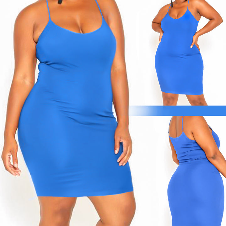 2-Pack Mystery Deal: Ladies Seamless Long Poly Camisole Dress (Plus Size Available) Image 1