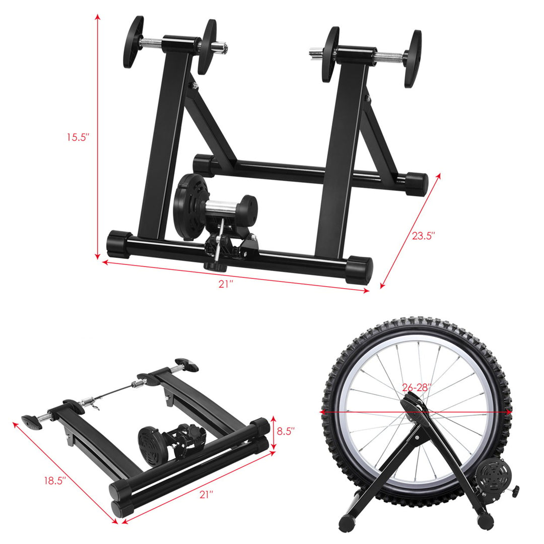 Foldable Bike Trainer Stand Cycling Exercise Stand w/ Dual-lock System Image 2