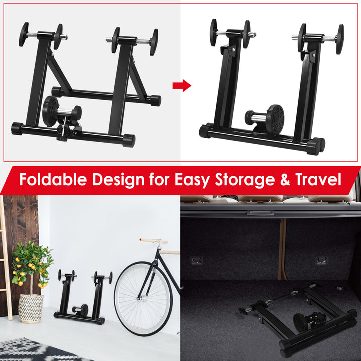 Foldable Bike Trainer Stand Cycling Exercise Stand w/ Dual-lock System Image 6