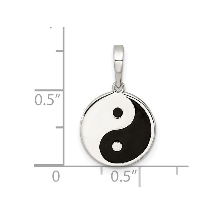 Sterling Silver Yin Yang Charm Pendant Necklace with Chain Image 3