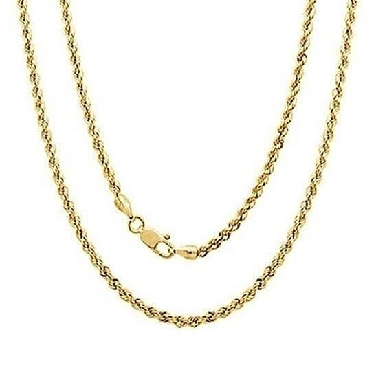 18k Yellow Gold Filled High Polish Finsh 2MM Rope Chain Image 1