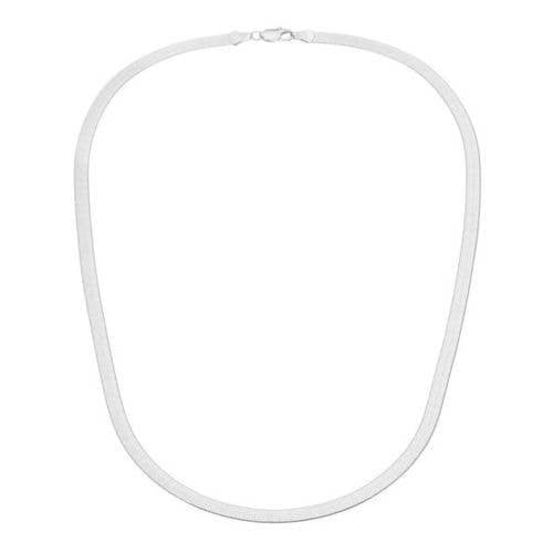 White Gold Filled High Polish Finsh Herringbone Flat Chain 20" Image 1