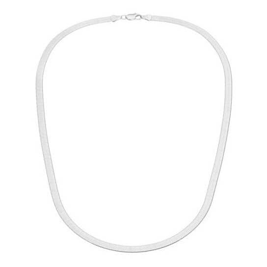 White Gold Filled High Polish Finsh Herringbone Flat Chain 20" Image 2