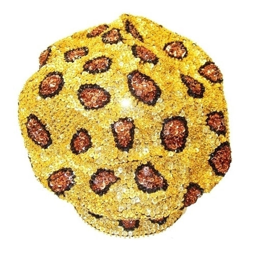 Sequin Newsboy Brando Cabbie Cap Leopard Spots Image 1