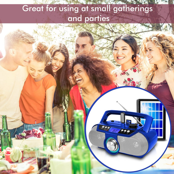 Technical Pro Rechargeable Portable Solar Powered Bluetooth Speaker w USB/SD InputsLightweight and Compact DesignPerfect Image 7
