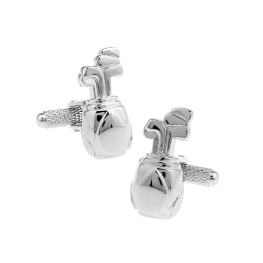 Golf Bags Cufflinks Silver 3D Design Golf Pro Cuff Links Image 1