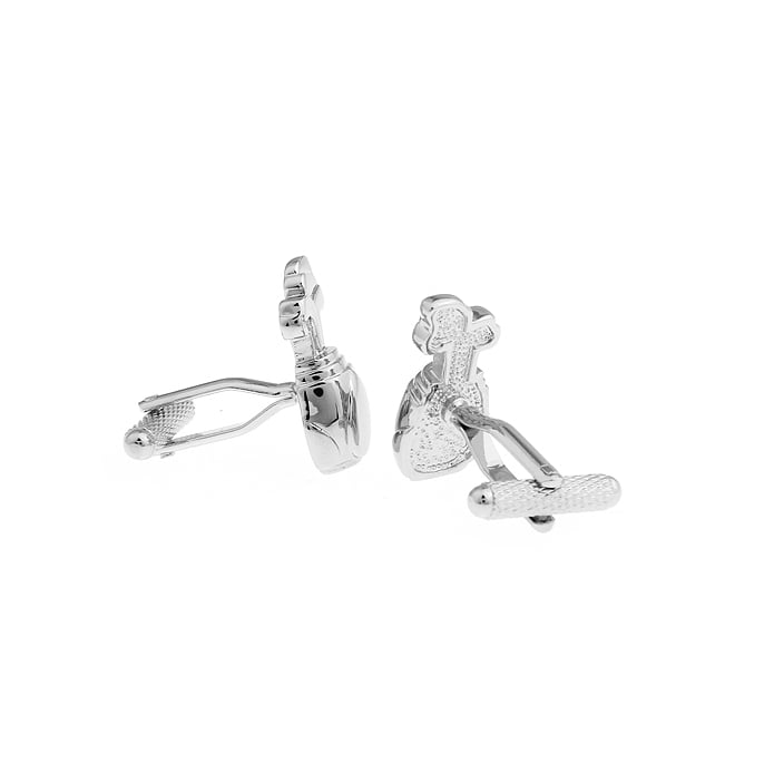 Golf Bags Cufflinks Silver 3D Design Golf Pro Cuff Links Image 2