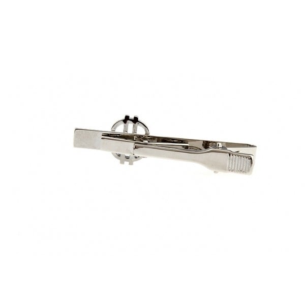 Money Sign Tie Clip Silver Dollar Sign Logo Tie Bar Image 2