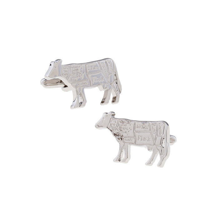 Butcher Block Cuts Cufflinks Cow Beef Farming Cattle Ranching Cuff Links Image 1