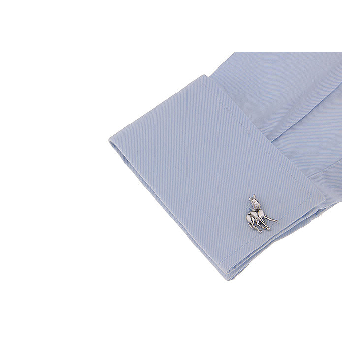 Silver Horse Cufflinks 3D Design Cuff Links Image 3