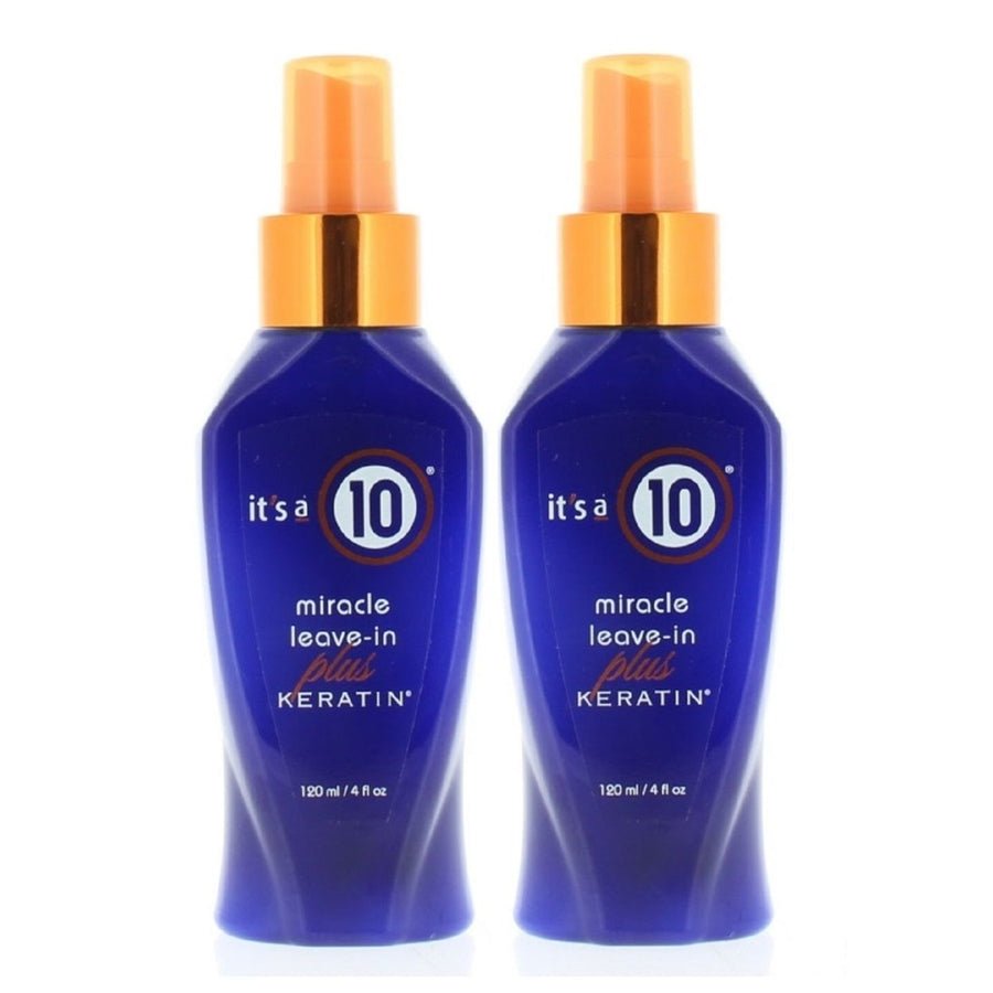 Its A 10 Miracle Leave-In Plus Keratin 4oz 2 Pack Hair Treatment and Conditioner Image 1