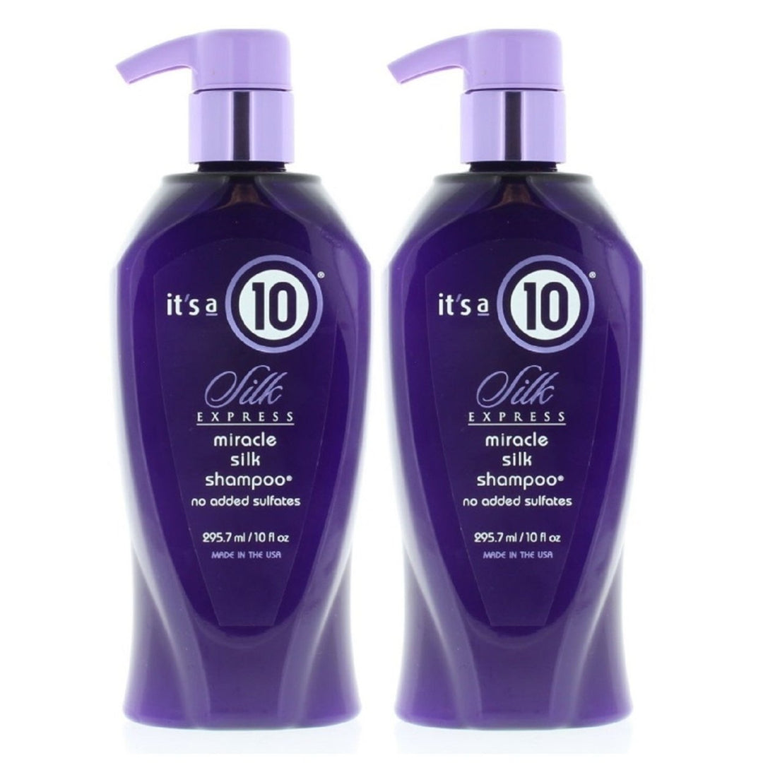 Its a 10 Silk Express Miracle Silk Shampoo 10oz 2 Pack Moisturizing Shine Image 1