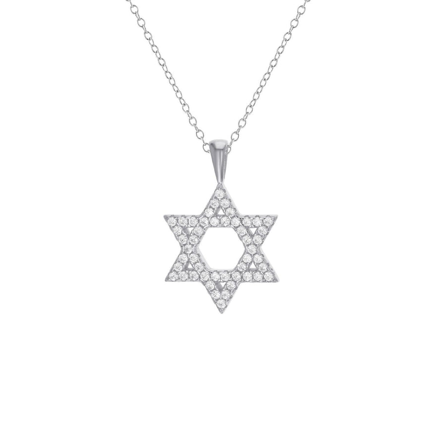 Sterling Silver Star of David CZ Pendant Image 1