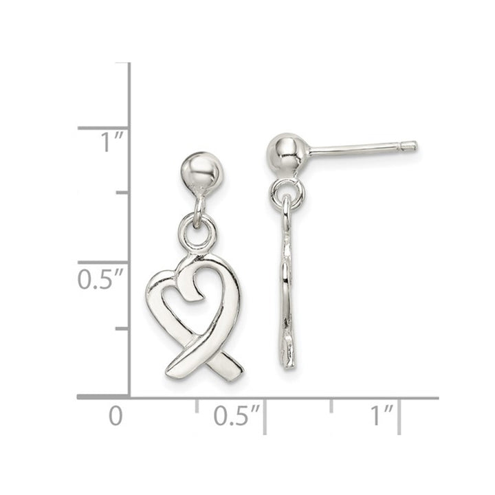 Heart Dangle Earrings in Sterling Silver Image 4