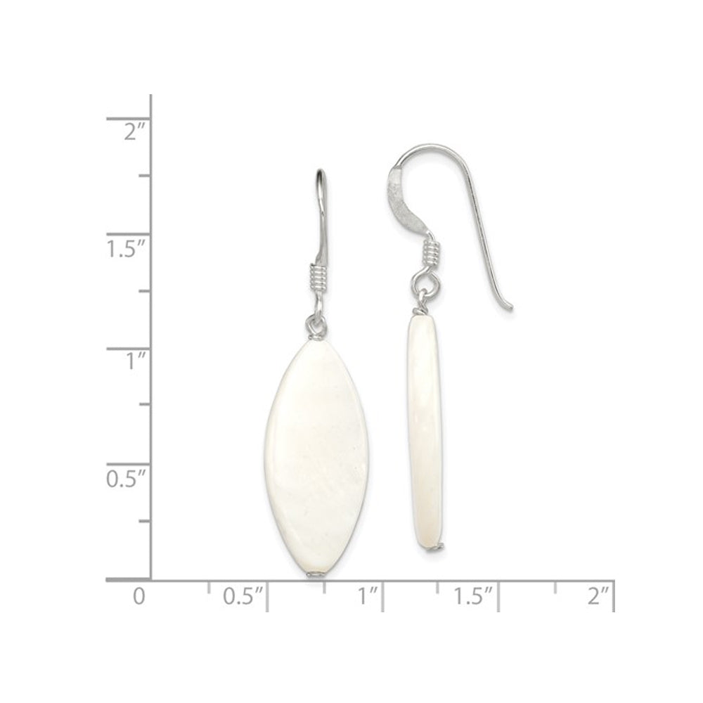 White Mother of Pearl Earrings in Sterling Silver Image 3