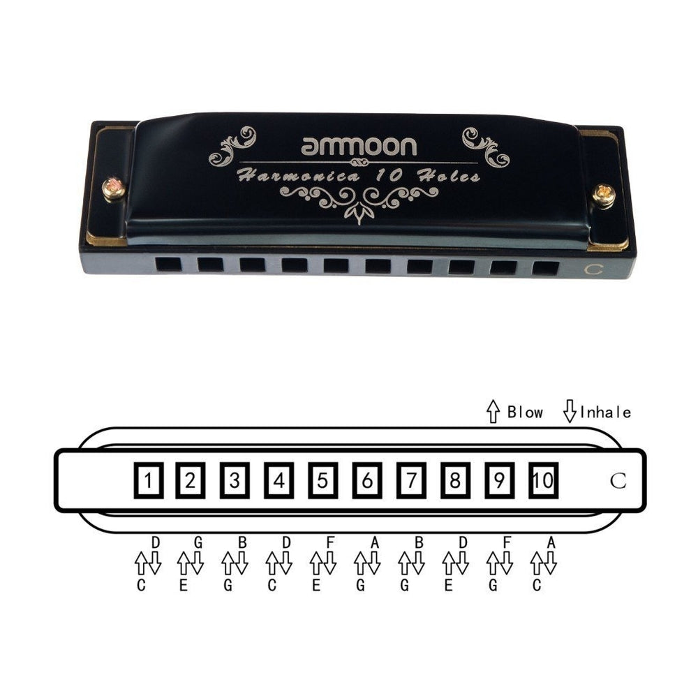 10 Holes 20 Tones Blues Harmonica Image 2