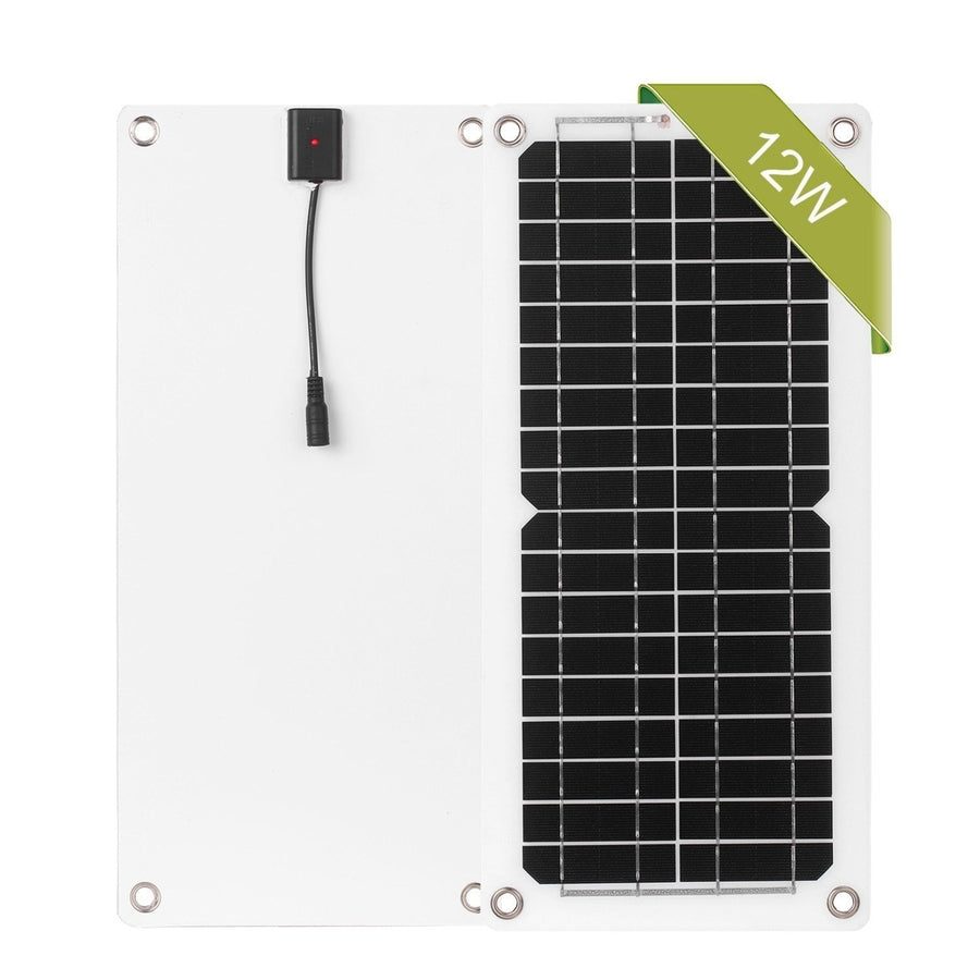 12W 12V Solar Panel Kit USB Port Off Grid Monocrystalline Module Image 1