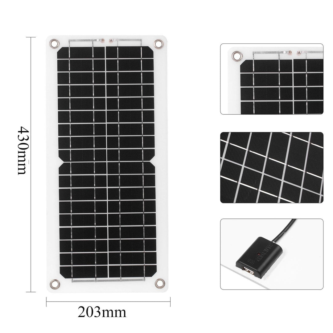 12W Solar Panel Kit USB Port Off Grid Monocrystalline Module Image 7