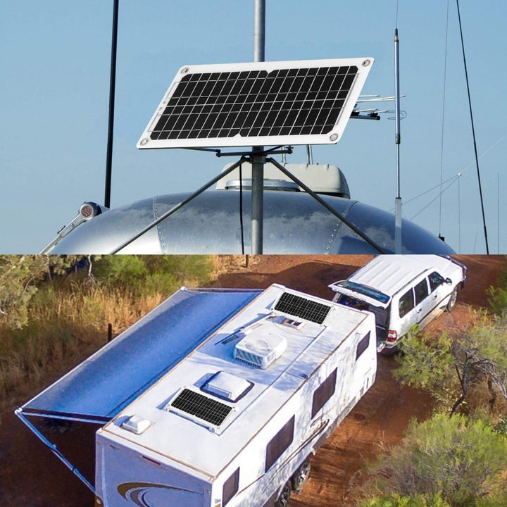 12W 12V Solar Panel Kit USB Port Off Grid Monocrystalline Module Image 2