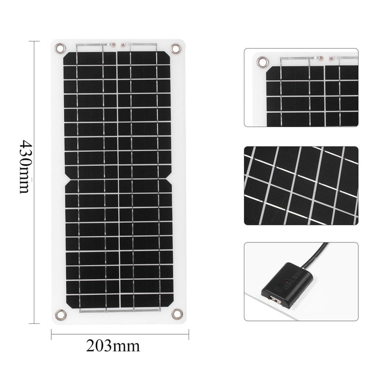 12W 12V Solar Panel Kit USB Port Off Grid Monocrystalline Module Image 4