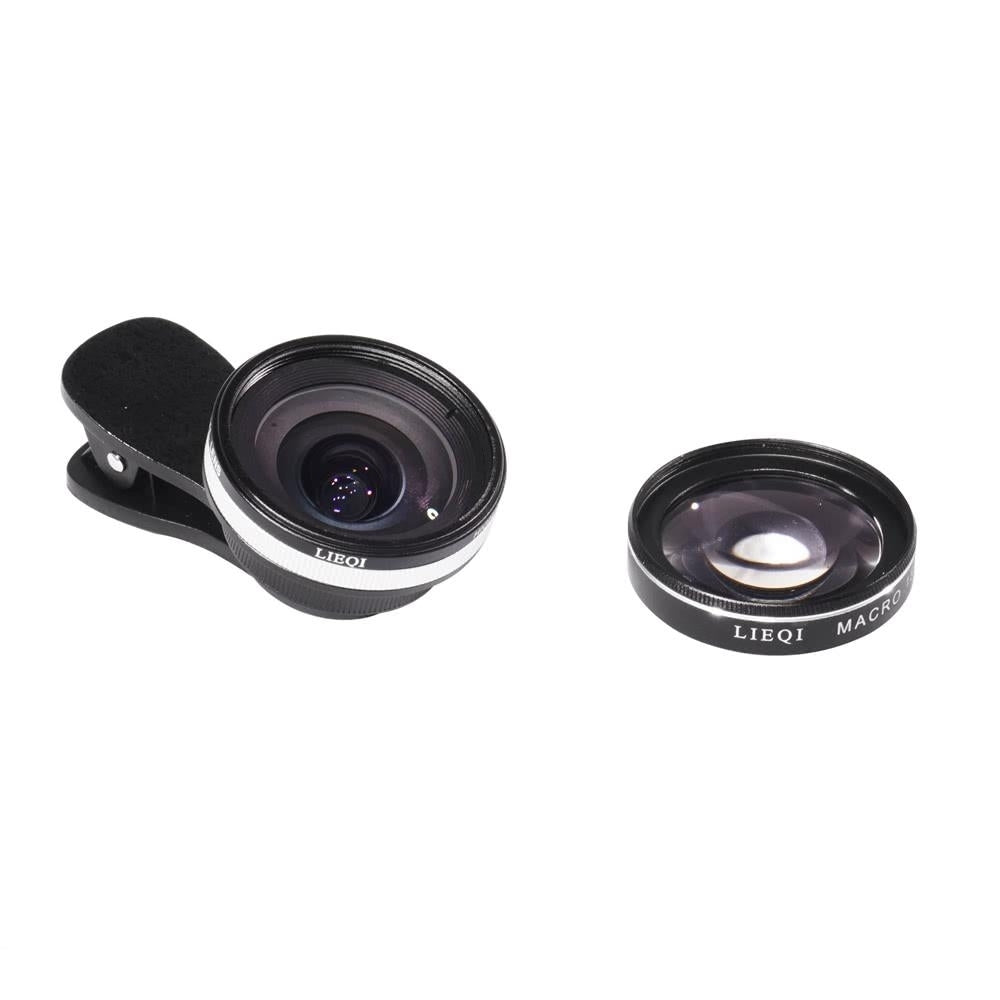 2 in 1 Clip-on Optical Glass Lens HD 0.6X Wide-angle Lens 15X Macro-lens for iPhone Image 2