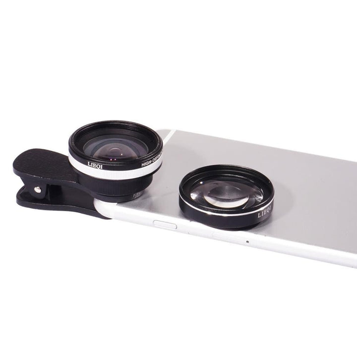 2 in 1 Clip-on Optical Glass Lens HD 0.6X Wide-angle Lens 15X Macro-lens for iPhone Image 4