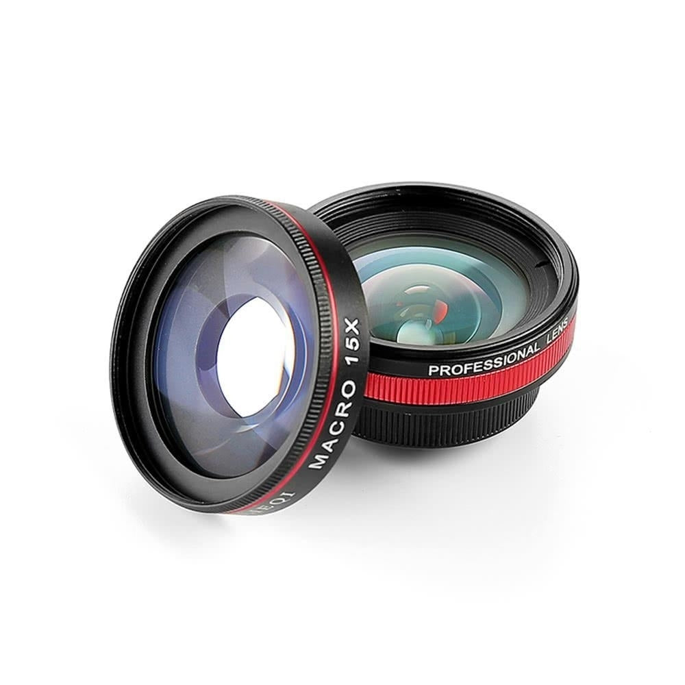 2 in 1 Clip-on Optical Glass Lens HD 0.6X Wide-angle Lens 15X Macro-lens for iPhone Image 9
