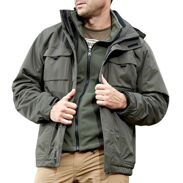 2 in 1 Mens Outdoor Military Waterproof Sport Jacket Casual Multi Pockets Image 1