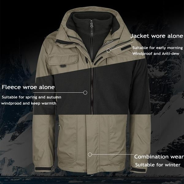 2 in 1 Mens Outdoor Military Waterproof Sport Jacket Casual Multi Pockets Image 11