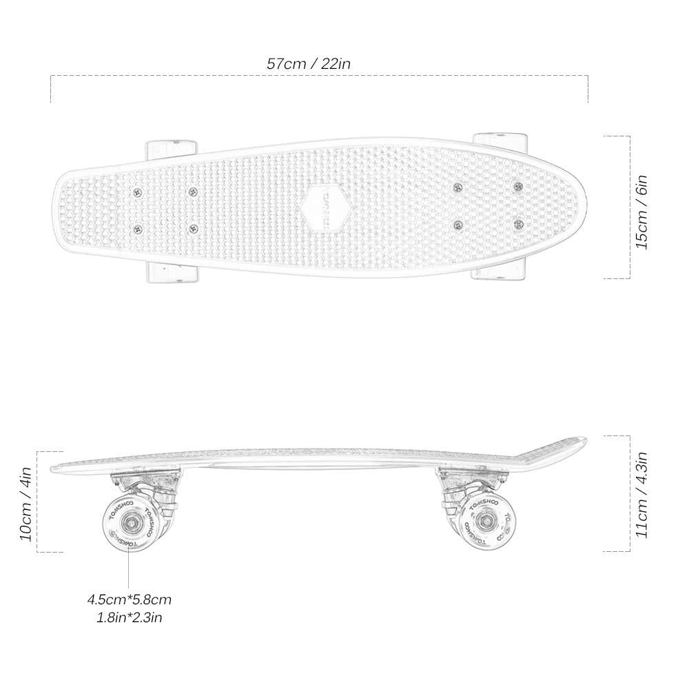 22 Inch Skateboard Cruiser Board PU Wheels Skate Complete Deck Image 4