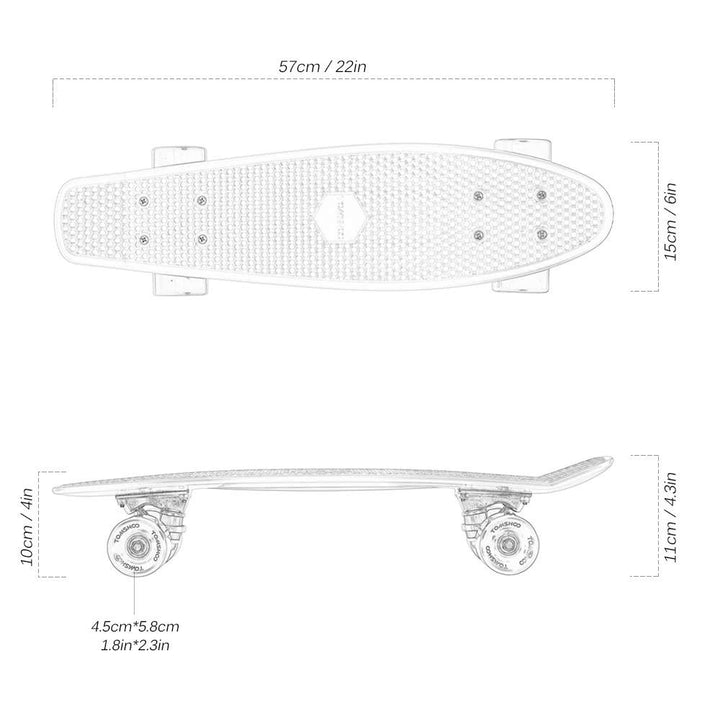 22 Inch Skateboard Cruiser Board PU Wheels Skate Complete Deck Image 4