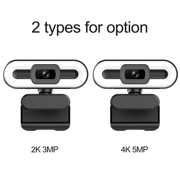 2K 3MP,4K 5M USB Plug and Play Webcam with Built in Microphone Light Image 6