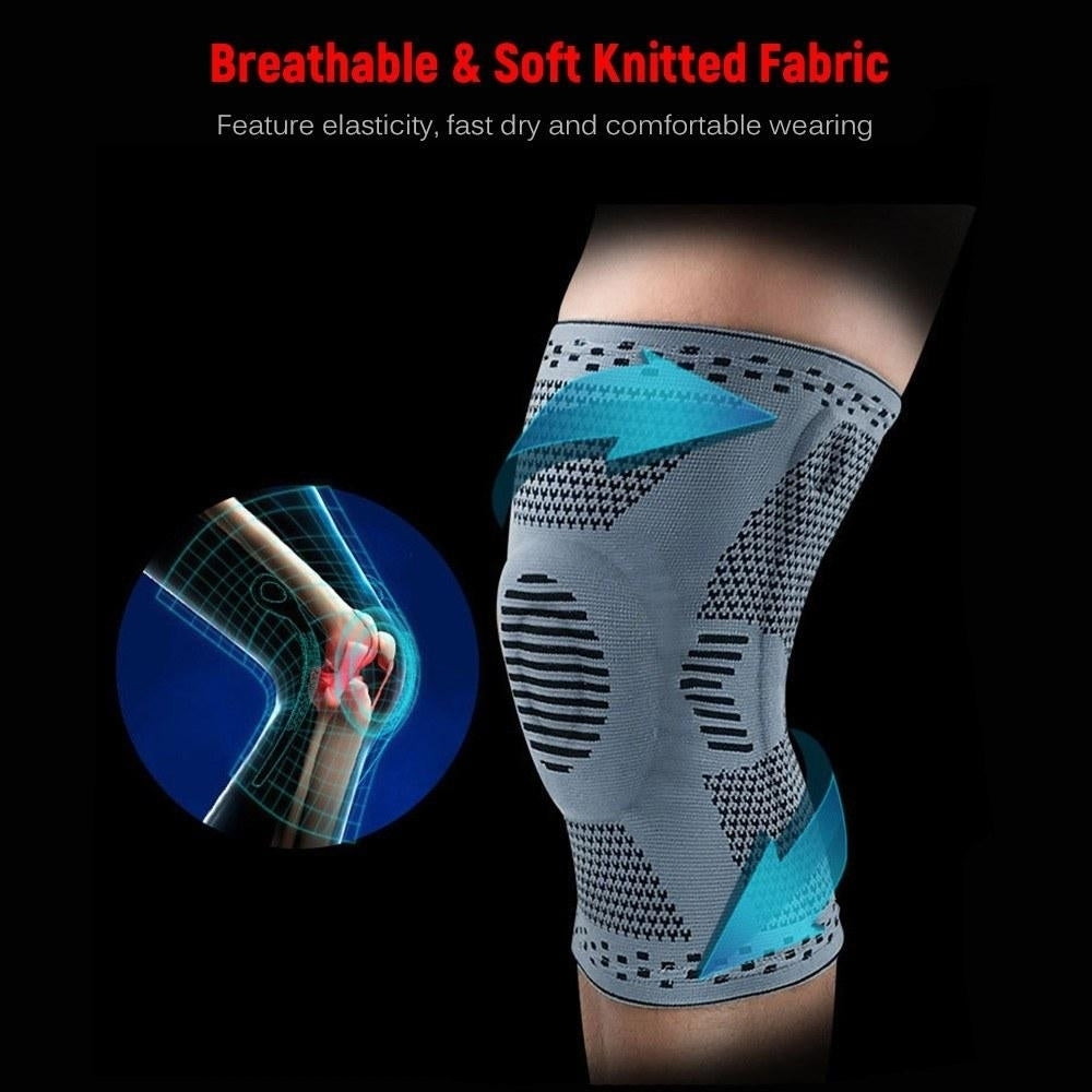 2PCS Knee Compression Sleeve Support Protective Breathable Non-slip Knee Brace Image 8