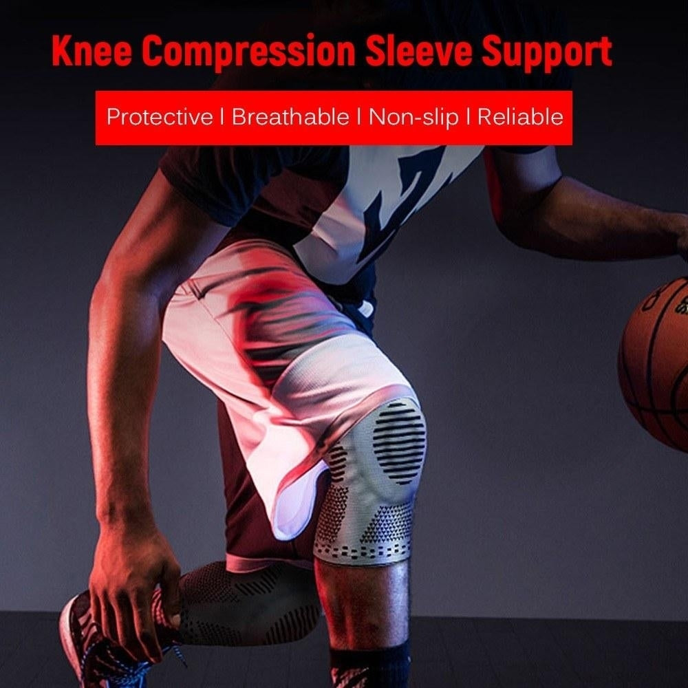 2PCS Knee Compression Sleeve Support Protective Breathable Non-slip Knee Brace Image 11