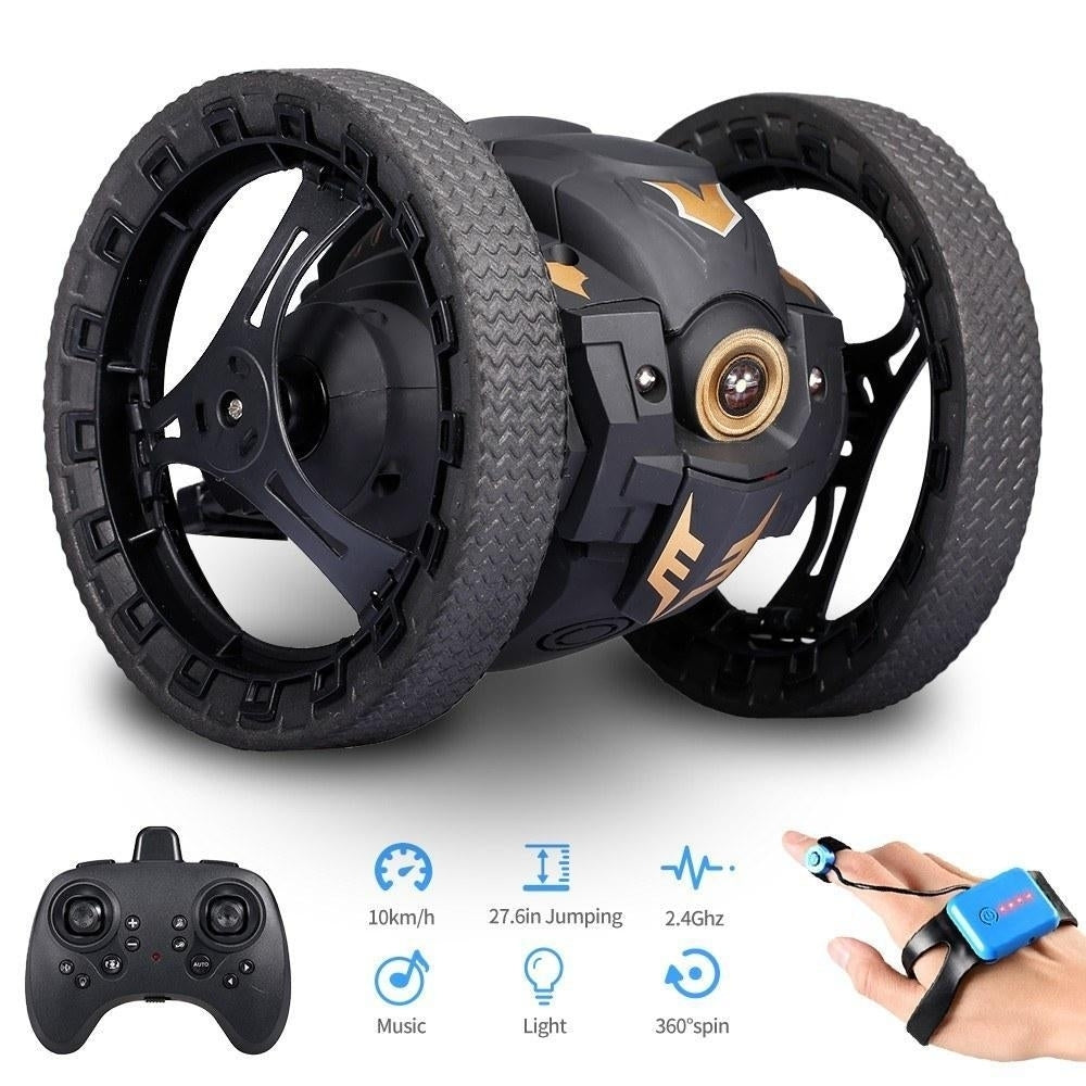 2WD 2.4Ghz RC Bounce Car Jump Remote Control Stunt Watch Induction 360 Rotation 27.6 inches Bouncing Music Led Light Image 11