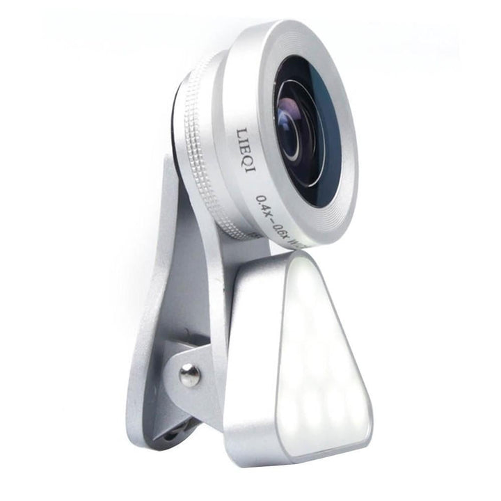3-in-1 Clip-on Smartphone Fill Light and Phone Camera Lens Kit Image 1