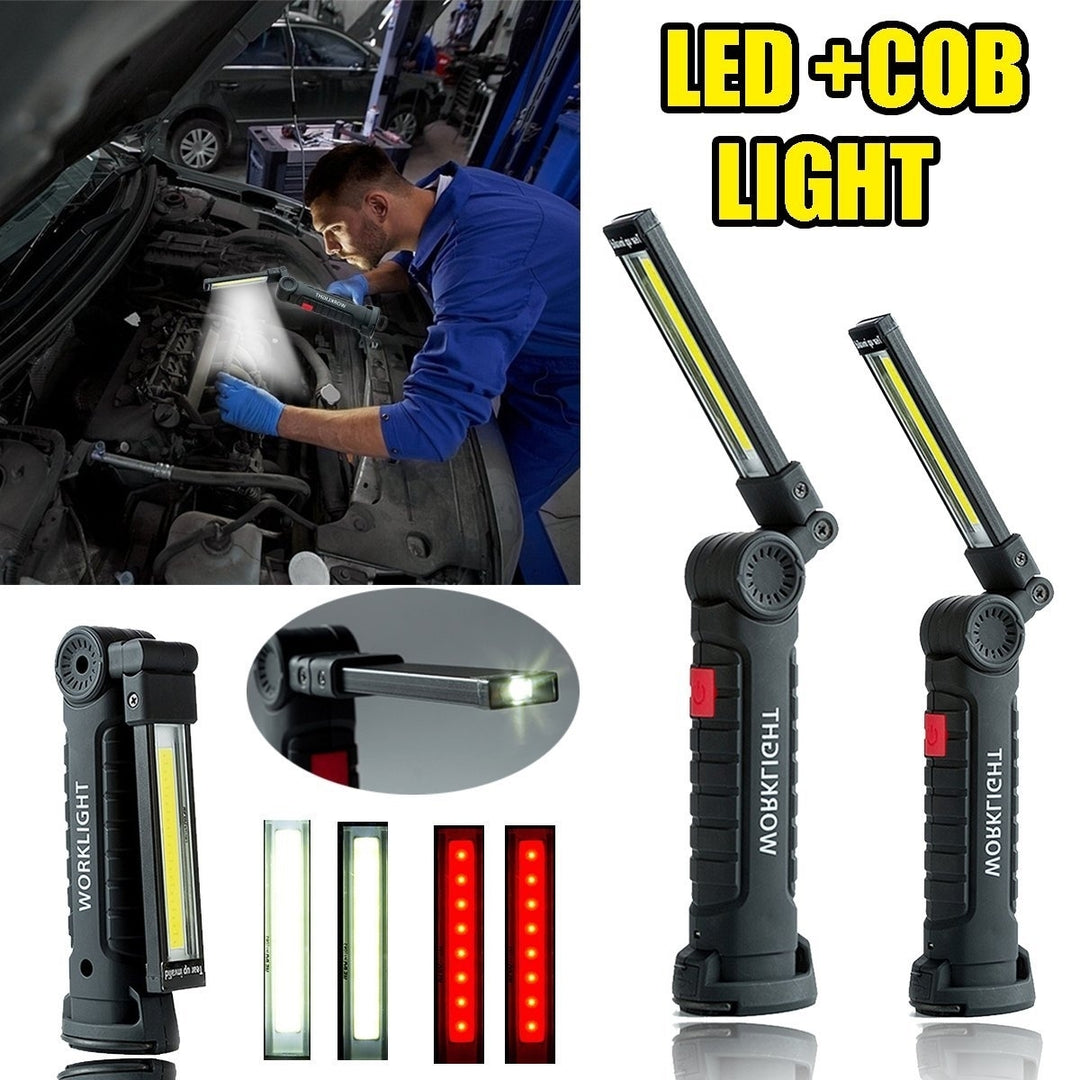 360 Rotatable Outdoor COB+LED USB Torch Work Flashlight Image 10
