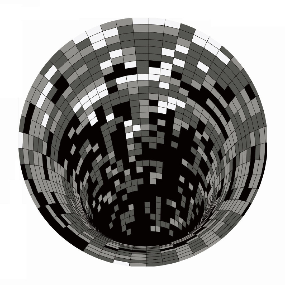 3D Space Round Carpet Checkered Vortex Image 3