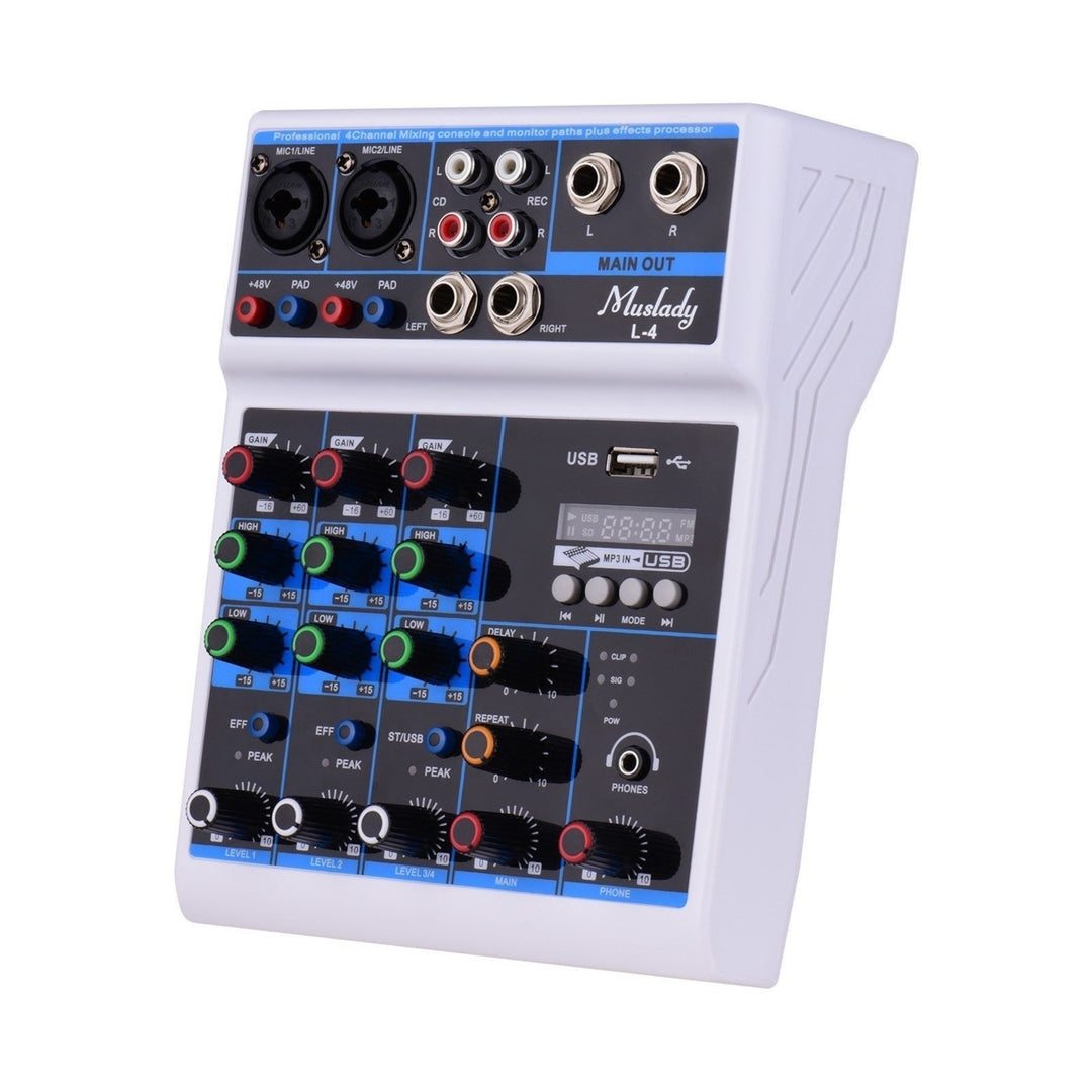 4-Channel Audio Mixer Mixing Console LED Screen Image 1