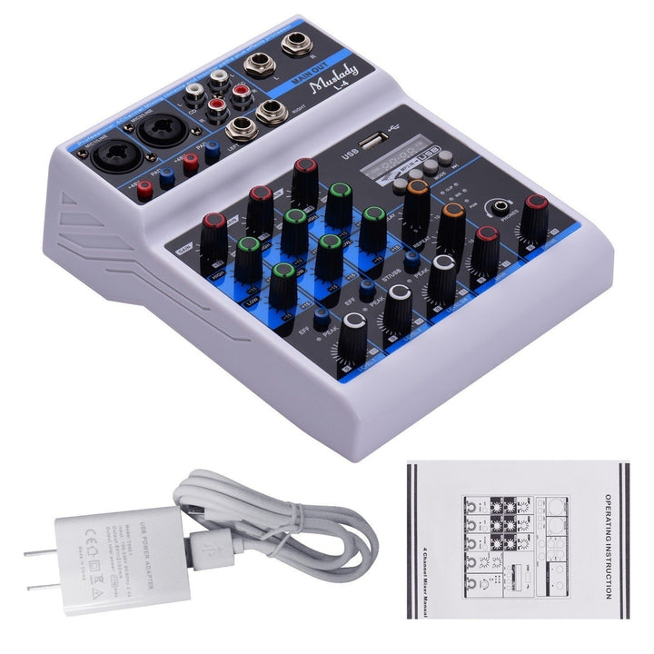 4-Channel Audio Mixer Mixing Console LED Screen Image 3