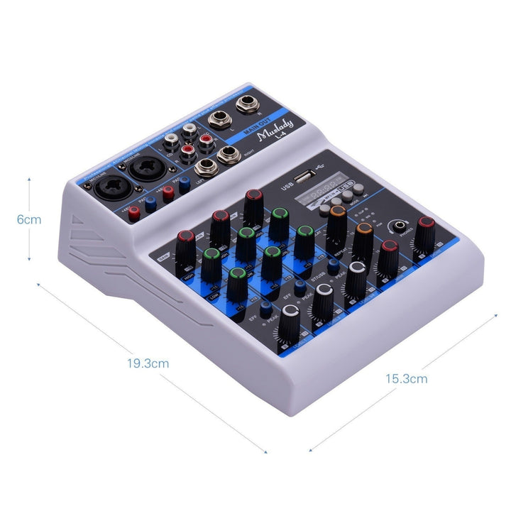 4-Channel Audio Mixer Mixing Console LED Screen Image 6