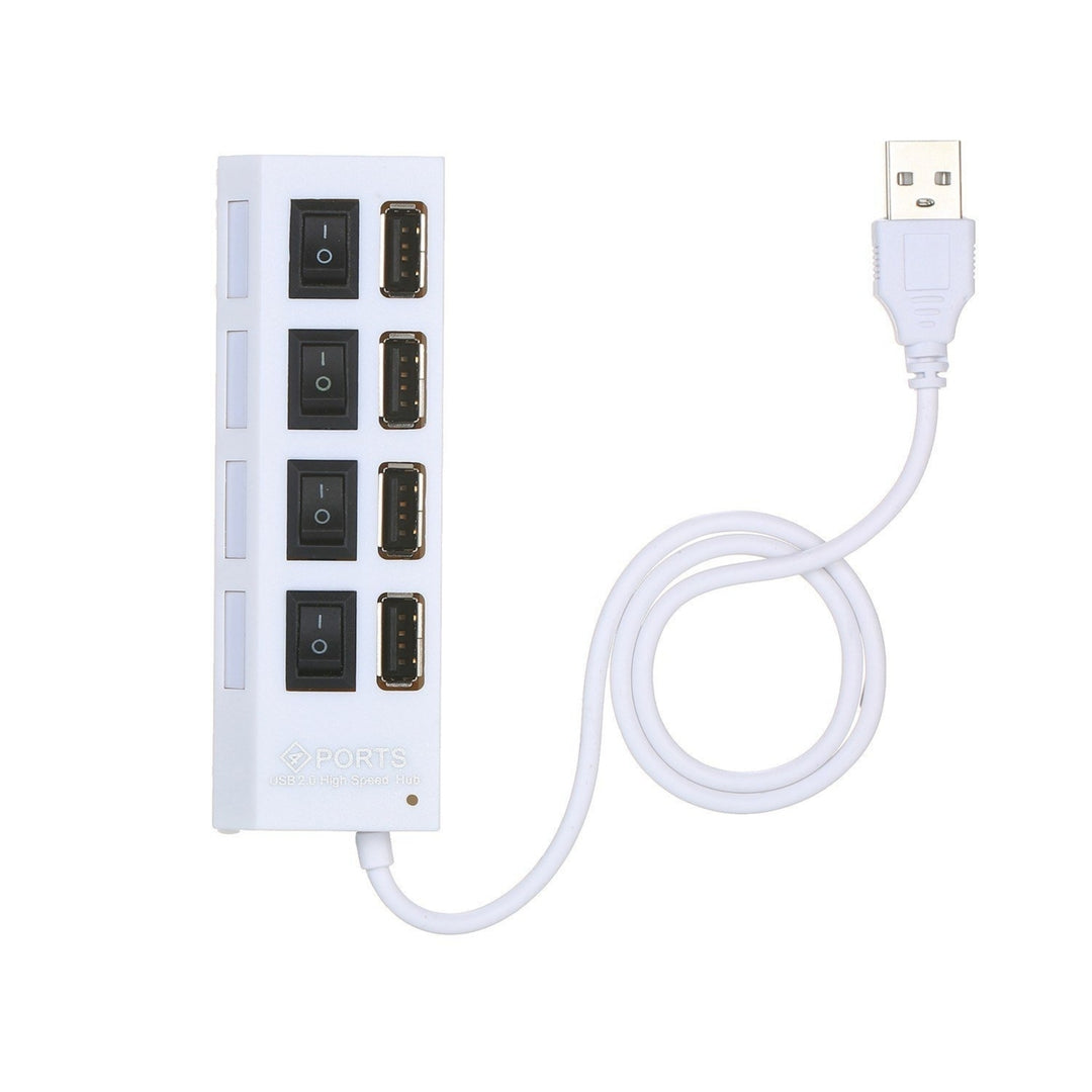 4-Ports USB Hub 480Mbps High Speed Data Transfer 2.0 Charging Splitter Image 2