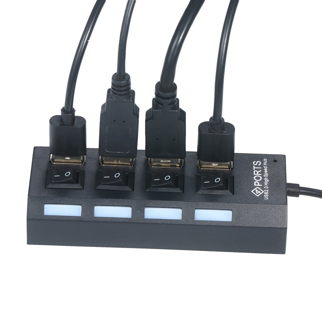 4-Ports USB Hub 480Mbps High Speed Data Transfer 2.0 Charging Splitter Image 4